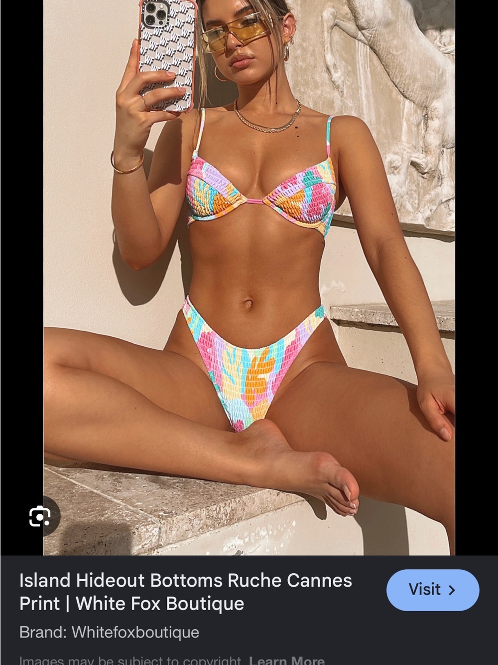 BLACK White Fox bikini set